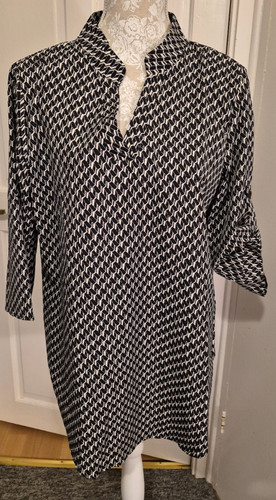 Ladies black white geometrical - black/white,