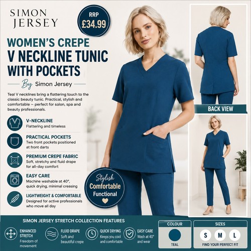 Ladies crepe salon tunic - crepe,