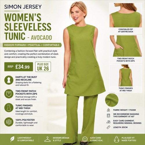 Simon jersey salon tunic - simon,